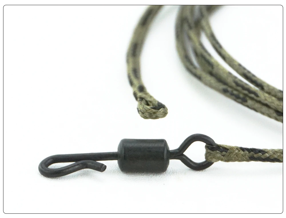 Hirisi 3x Karpfenangeln-Zubehör, fertige Leadcore-Wirbel, Schnellwechsel, 12-strängiges Geflecht, Hooklink Karpfen-Hubschrauber-Rig LC212 – Detail 2