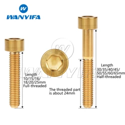 Wanyifa Premium Titanium Bicycle Headset & Brake Screws, Various Sizes - 40mm (Gold)