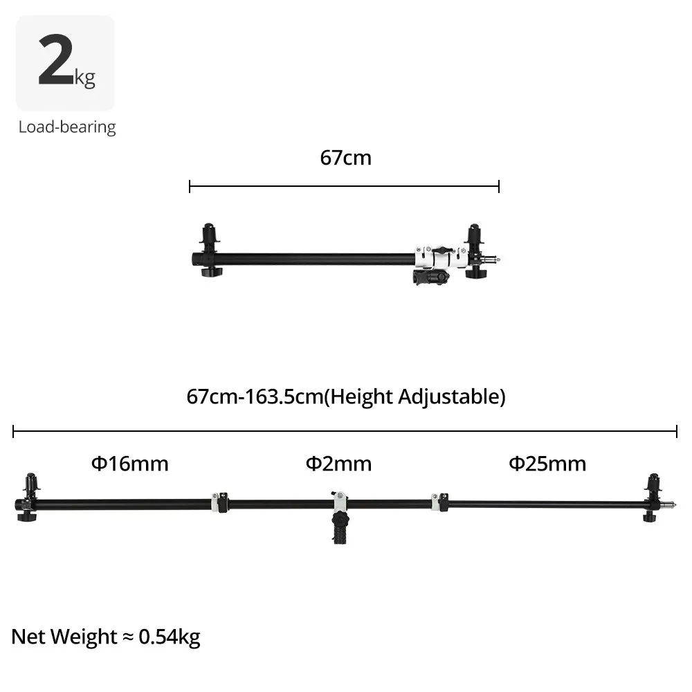 AMBITFUL AL-02 Pro photography Reflector bracket Bar with Telescopic Boom Arm Top Light Sandbag for Speedlite Mini Flash Strobe