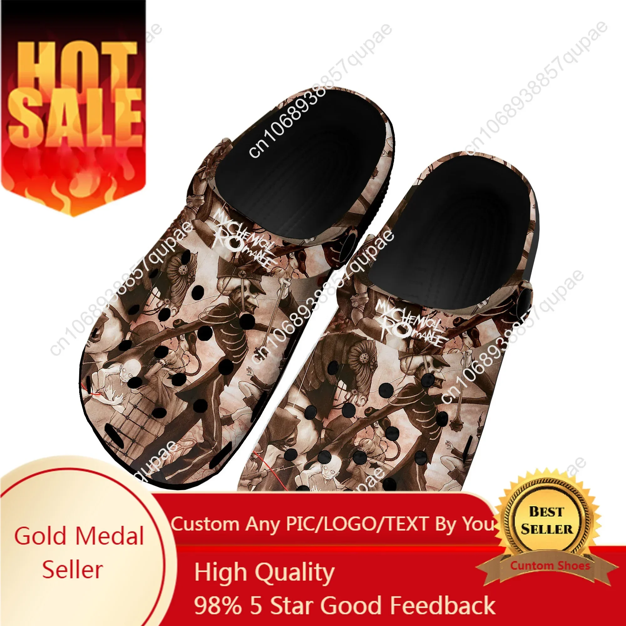 

My Chemical Romance Rock Band Home Clogs Custom Water Shoes Mens Womens Teenager Shoe 3D Print Garden Clog Beach Hole Slippers