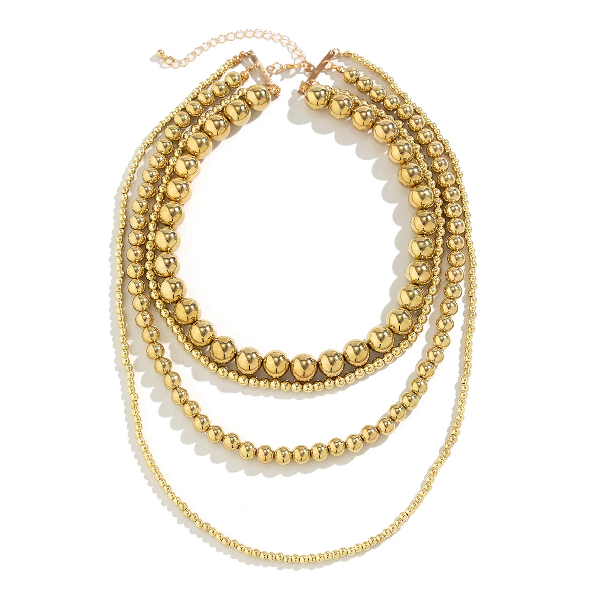 Exaggerated Multilayer Silver Color Big Beads Necklace for Women Luxury Punk Acrylic CCB Long Chokers Wedding Party Neck Jewelry