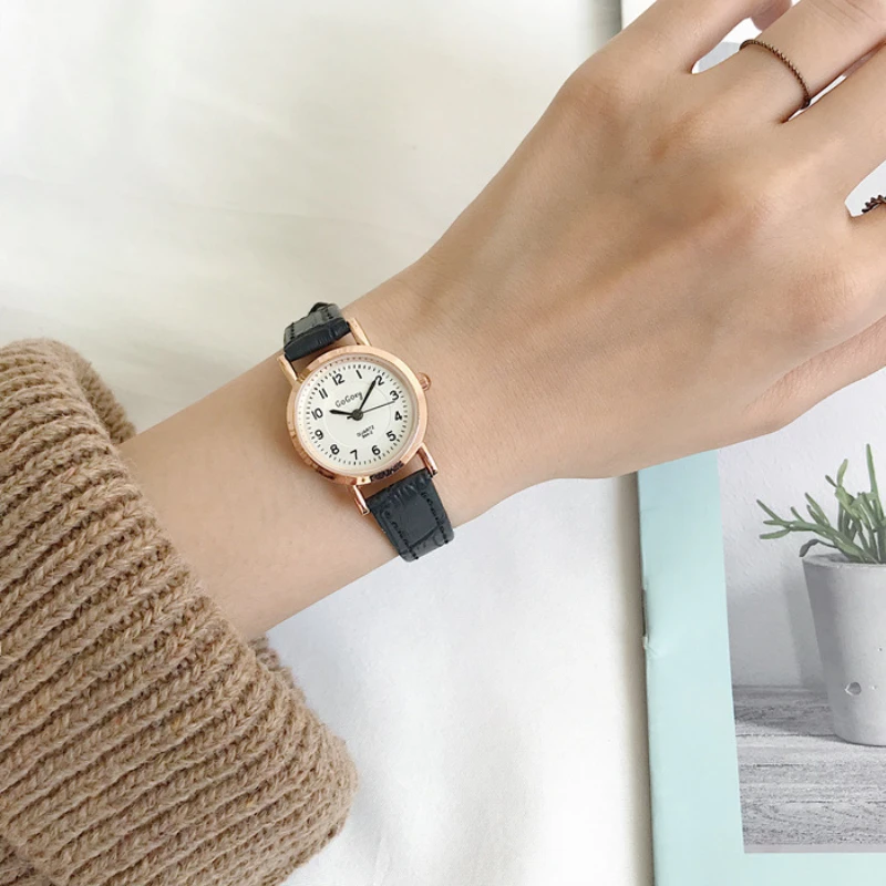 

Elegant Vintage Small Dial Watch for Women Cute Quartz Wristwatch Leather Strap Ladies Watch Dress Clock Reloj Mujer Dropship