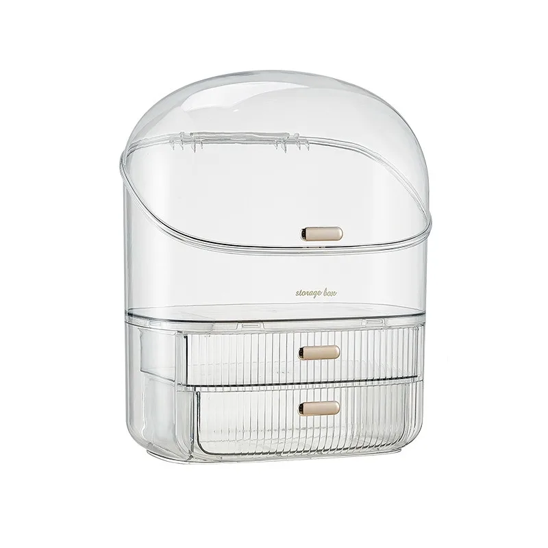 Transparent Desk Makeup Organizer Box, Large Capacity Cosmetic Jewelry Storage Drawer Bathroom Dressing Table Sundries Container 6