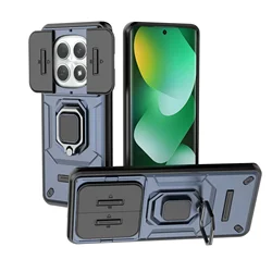 Slide Camera Case Stand Armor Antifall Protection Kickstand Cover for Redmi Note15 Pro 5G (Navy blue)