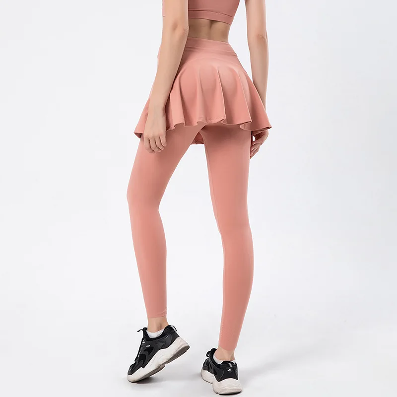 Women Sports Tennis Skirts Badminton Golf Wear Skort Fitness Yoga Leggings With Skirt Workout Running Pants Trainning Tights