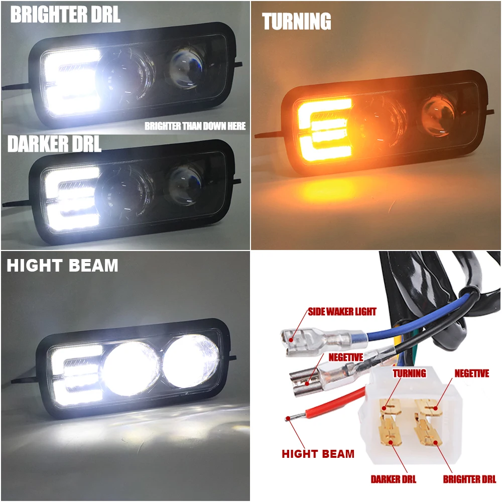 12v Led Headlight For Lada Niva 4x4 1995+ Daytime Running Lights Turn Signal Lad