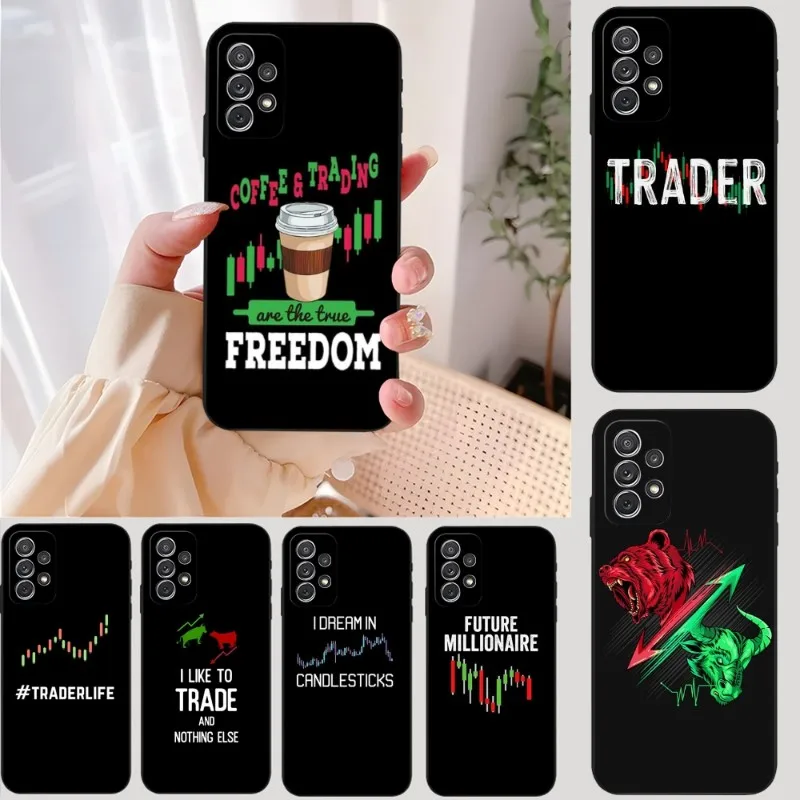 Day Trading Day Custodia Per Telefono Commerciante Per Samsung S23 S22 S30 S21 S20 S9 S10 S8 S7 S6 Pro Plus Edge Ultra Fe Lite Silicone Coque