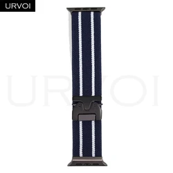 Double Color Stripes Nylon Loop Band with Parachute Buckle for 46mm-S10 44 45 49mm (Dark blue White)