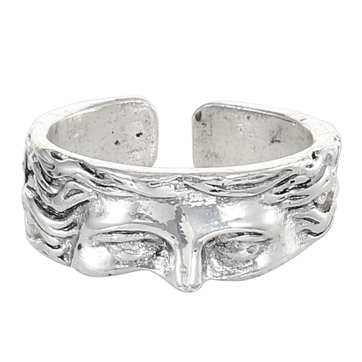 Vintage Venus Half Face Adjustable Rings for Women Men Literary Sculpture Silver Color Creative Party Jewelry Accessories