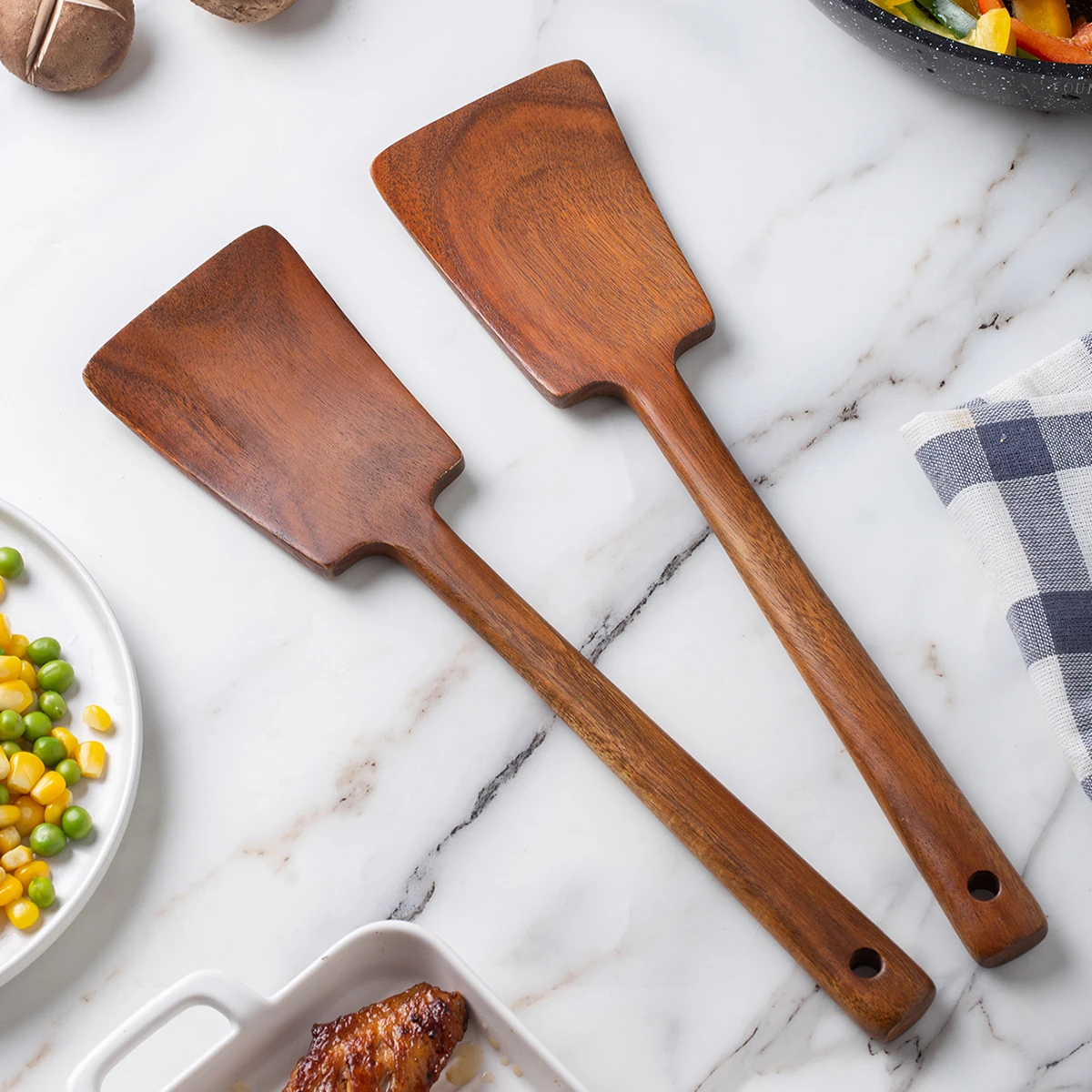 Wooden Spatula - Non-Stick Cooking Utensil Anti-Scalding Kitchen Tool