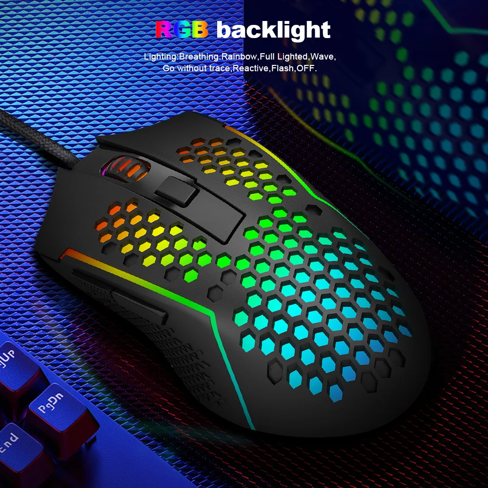Redragon M987p-k Reaping Elite Usb Wired Lightweight Rgb Gaming Mouse 32000 Dpi Programmable Ultralight Honeycomb Game Pc - AliExpress
