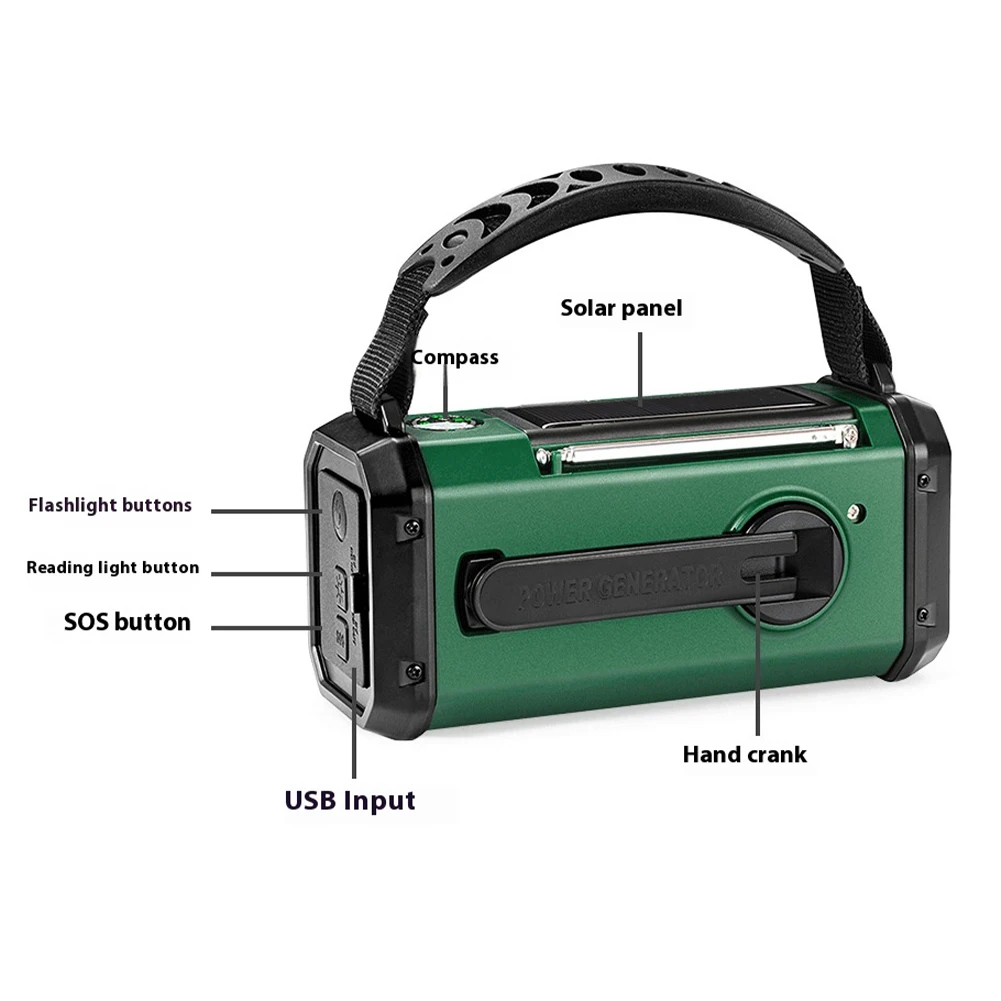 Emergency Radio Hand Crank Solar Charge Am Fm Radio With Light - View #13