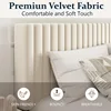 Size Platform Bed Frame with Velvet Upholstered Headboard, Strong Wood Slats, Box Spring Optional, Mattress Foundation 4
