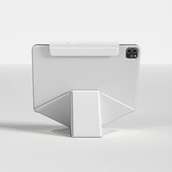 2024 Magnetic Back Smart Cover with Split Buckle and Anti-Bending Design for Pro11 2nd 3rd 4th (Light Gray)