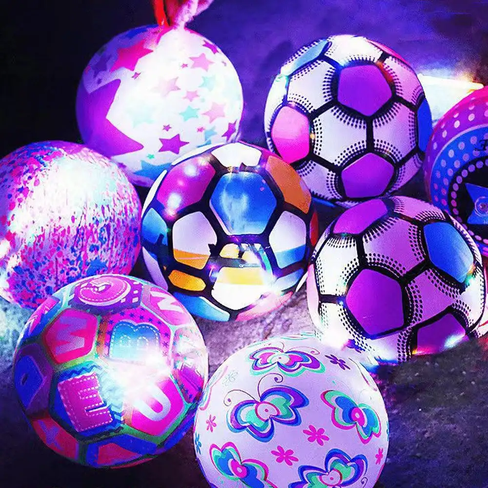 Luminous Ball Flashing Sport Fitness Portable Inflatable Throwing Bouncy Ball Rubber Parent-child Outdoor Interactive Games Toys 5
