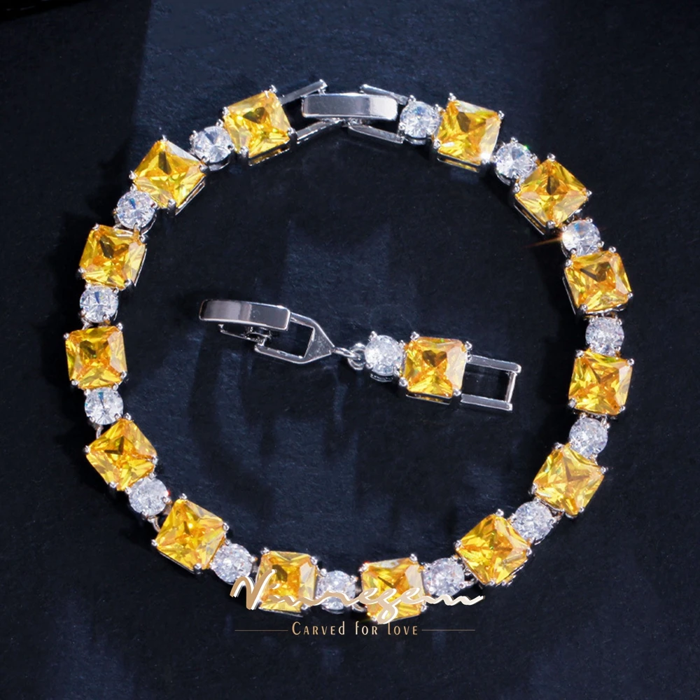 

Vinregem Bohemia Luxury Lab Sapphire Aquamarine Ruby Citrine Gemstone Sona Diamonds Bracelets Gift Anniversary Jewelry Wholesale