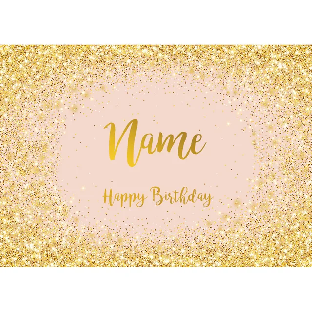 Birthday Banner Customize Photo Background Custom Name Silver Golden Pink Glitter Photophone Backdrops Party Decor Photocall Dark Brown