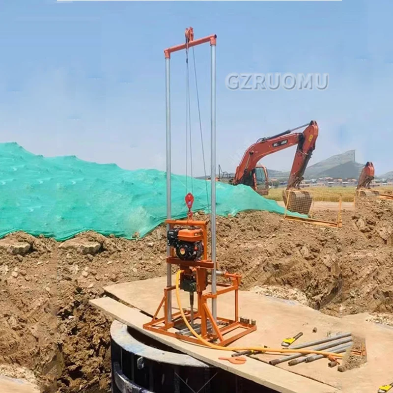 ​​Fully Automatic 100m Civil Drilling Rig Lifting Water Well Drilling Rig Small Field Electric Drilling Well Tool Equipment 2