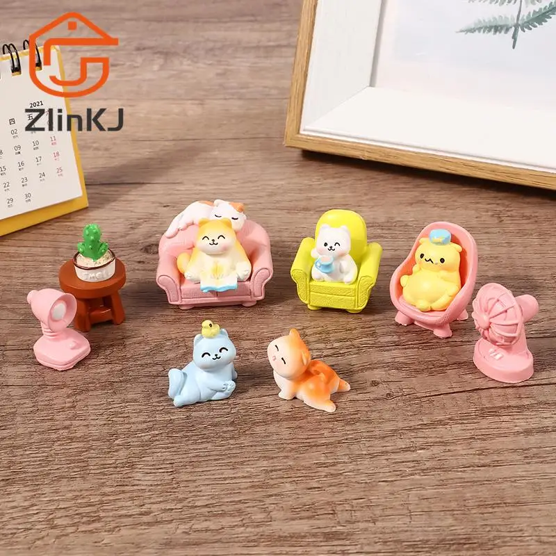 

Cute Mini Cat Miniature Figurines Fairy Garden kitten Ornament Kids Children Baby Cartoon Toy Gift Home Decor