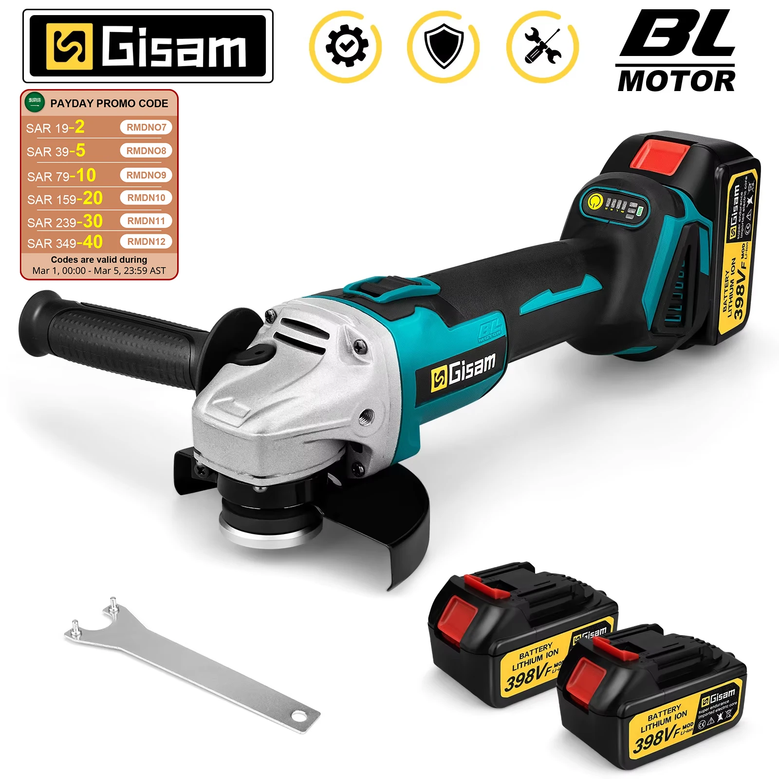 125mm M14 Brushless Electric Angle Grinder Grinding Polishing Tool Cutting Machine Woodworking Power Tool for Makita 18V Battery