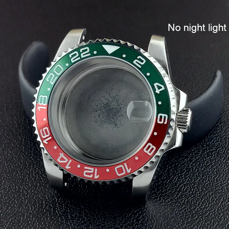 40MM Sapphire Glass GMT Bidirectional Rotation Watch Case with Accessories