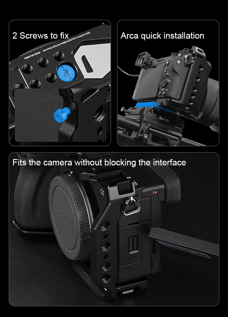 Camera Cage  for DSLR SONY A6700 with Multiple Expansion Holes Photography Prote