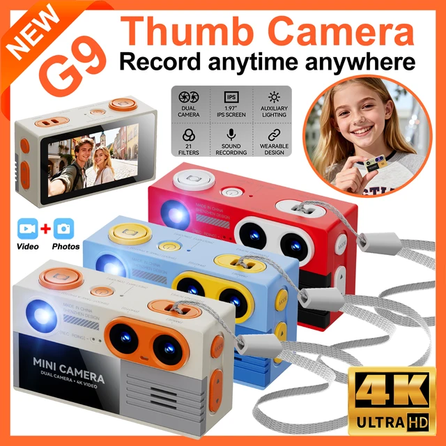 G9 4K Retro Mini Keychain Thumb Camera Built-in Flash Outdoor Sports CameraVideo Shooting Children Multiple Filters Camera 2026 1