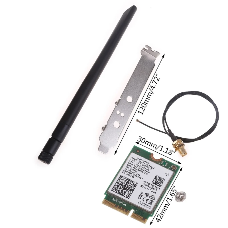 Dual Band Wireless  9461 for Intel 9461NGW 802.11ac  Key E CNVI 2.4G/5G WiFi Card BT-com 5.0 with Extend Antenna P9JB