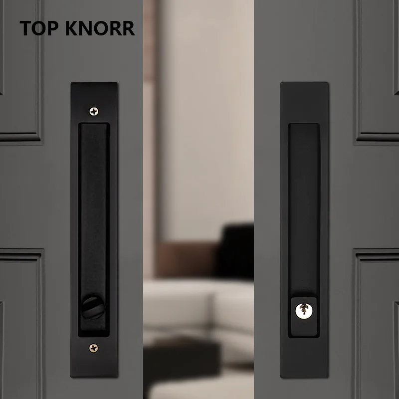 Wooden Door Hanging Wheel Sliding Door Lock Sliding Lock Black Interior Kitchen Hook Invisible