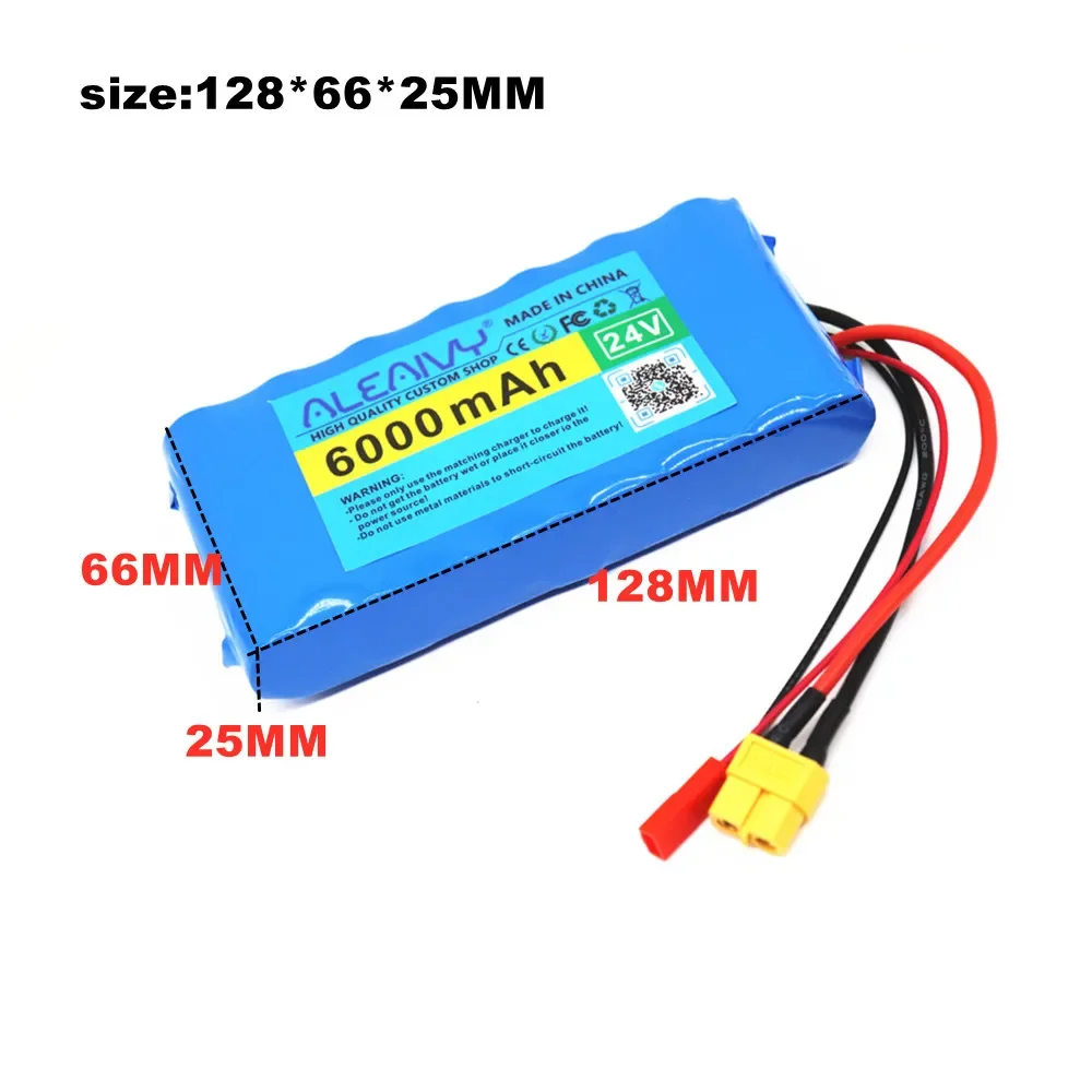 24V 6Ah 7S1P 25.2V 29.4V 6000mAh リチウムイオンバッテリーパック