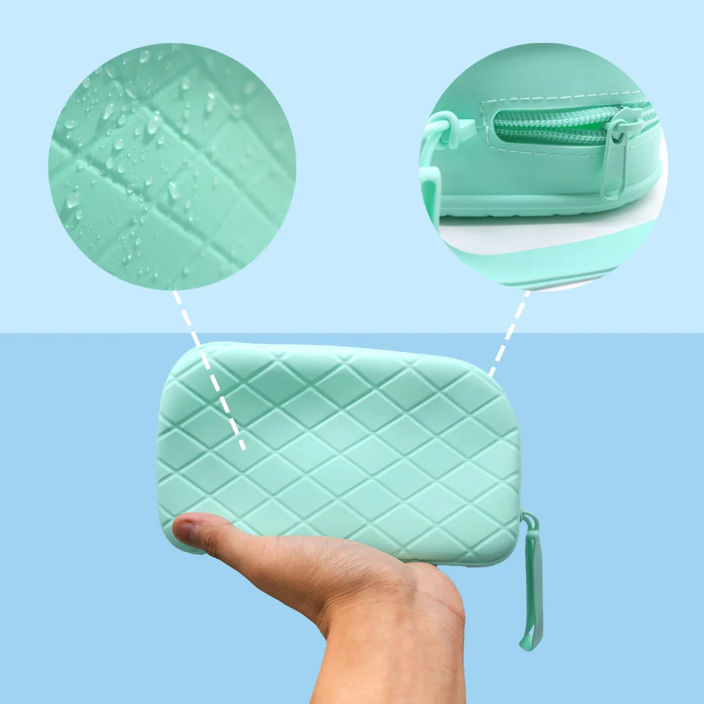 Free Name Printing Silicone Storage Pouch Organiser Box Silicone Material for Easy Portability Personalised Gift with DIY Design