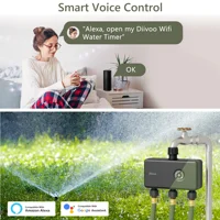 Diivoo 1/2/3 Zone Garden WiFi Water Timer Wifi Automatic Drip Irrigation Controller Water Valve Garden Automatic Watering System 4