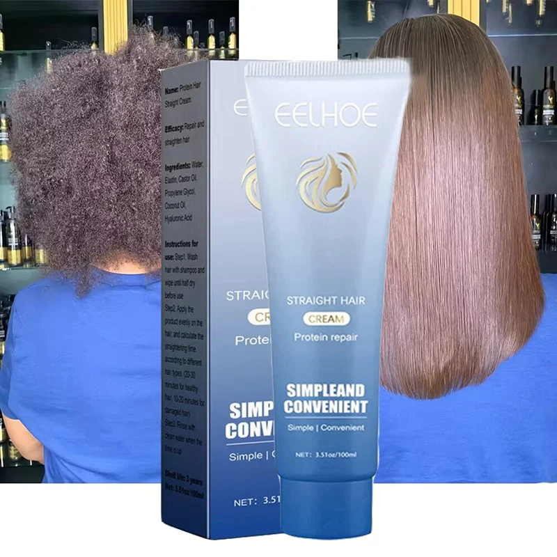 Keratin Hair Cream Straightening Treatment Smoothing Frizzy Hair Care Protein Correction