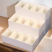 Rectangle Right Angle Storage Box with 3 Partitions - Stackable Drawer & Desktop Organizer for Jewelry, Makeup & Small Items 3