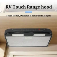 FreeShip 12V Car Kitchen Range Hood Stainless Steel With LED Removable For Cleaning Caravan Motorhome Camper Range Hood 2