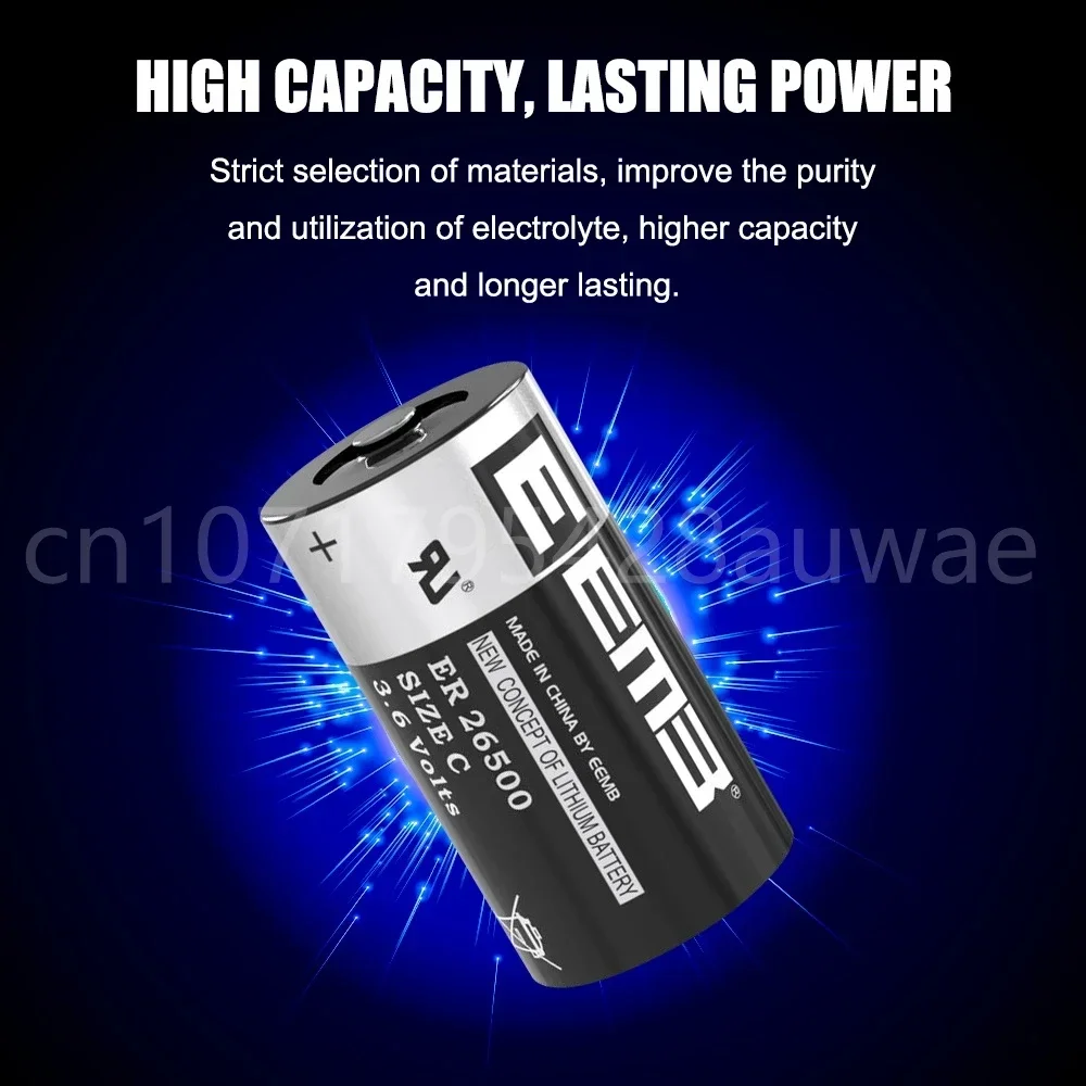4PCS 3.6V 26500 C Size Batteries 9000mAh ER26500 Lithium Battery Non-rechargeable for Water/Gas Meter Window Sensor Home Monitor 4