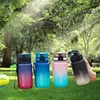 500ml/650ml Gradient Sports Water Bottle with Time Marker - Leak-Proof, Durable PC Material for Cycling, Running & Fitness