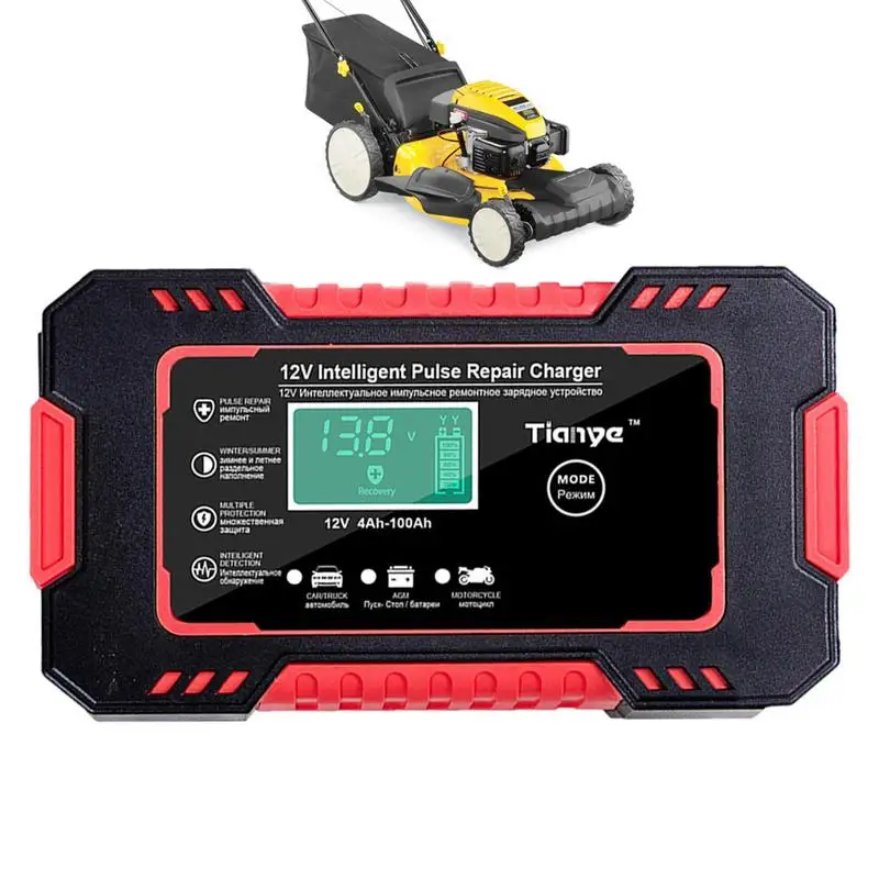 

Full Automatic Car Battery Charger 12V Digital Display Battery Charger Power Repair Chargers Wet Dry Lead Acid For Car