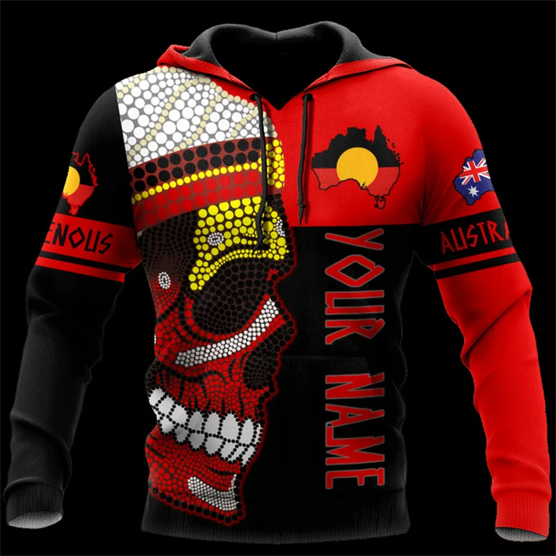 thumbnail image 1 of Novedades en sudaderas y sudaderas Sudadera con capucha aborigen de Australia Sudadera con capucha con estampado 3D para hombres Abrigo tipo jersey Ropa de moda genial para niños, 1 of 4