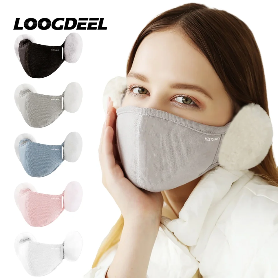 

LOOGDEEL Winter Warm Sports Face Mask Men Women Thickened Fleece Eye Protection Windproof Dust-proof Driving Cycling Hiking Mask