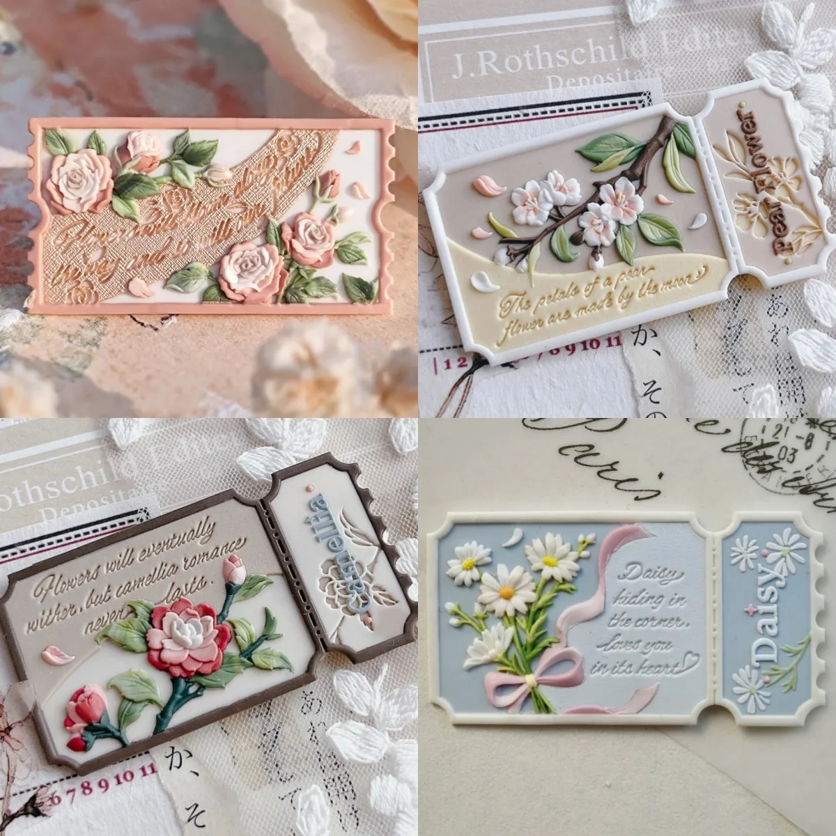 New Lacquer Seal Seal Head Bow Rose Embossed Ticket Stub Copperhead Envelope Invitation Sealed Stamp Toy Birthday Gift Ledger