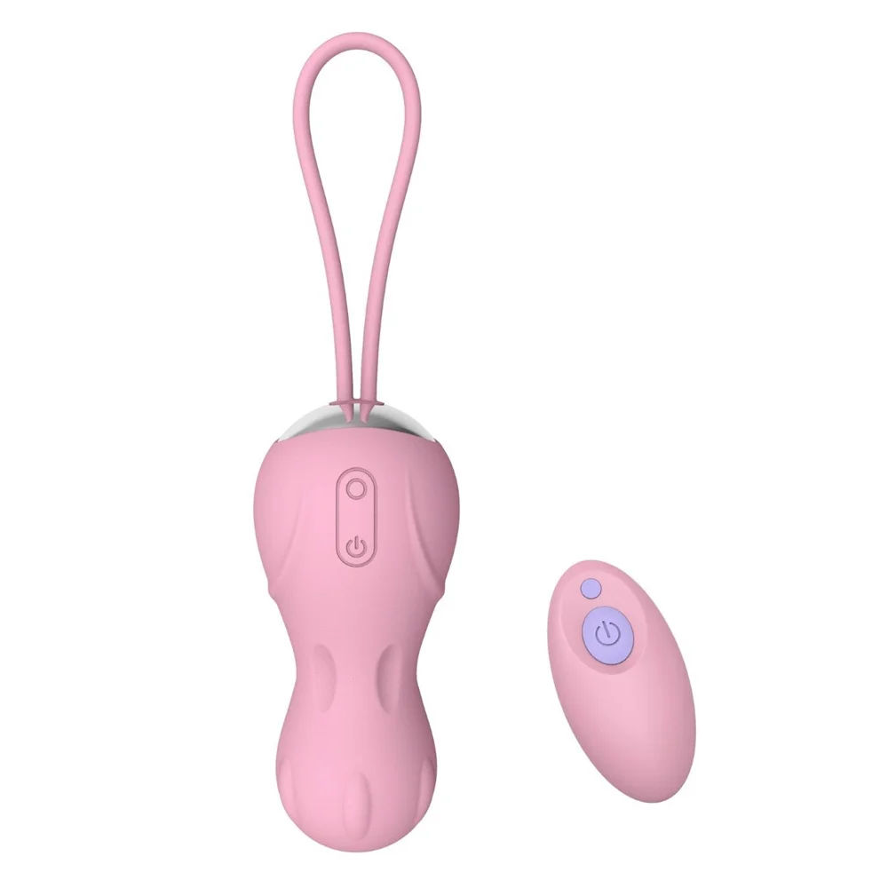 Vibratore wireless con telecomando, uovo di salto in silicone multifrequenza, sfera termoretraibile, femmina_voghion.com