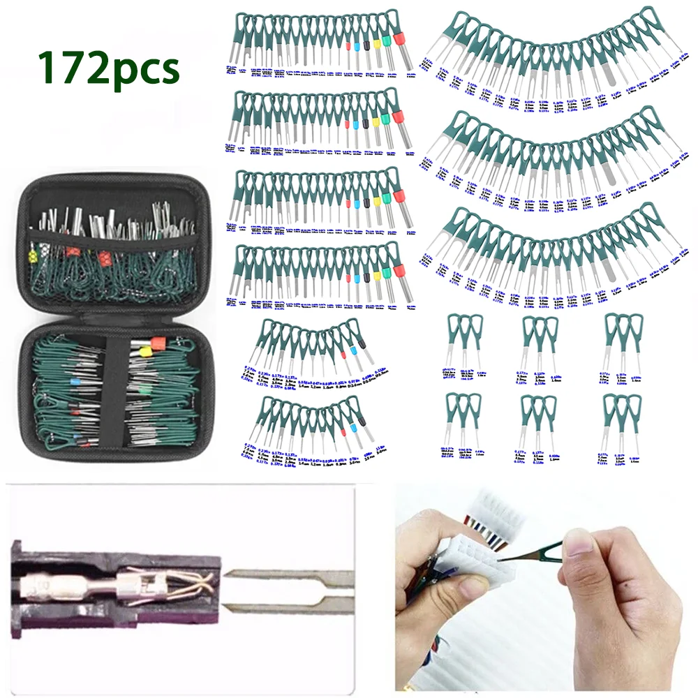 Car Terminal Dismantling Tool Kit Pin Terminal Dismantling Puller Wire Crimping Connector 172 pieces terminal removal kit car terminal extractor car repair tool terminal removal tool car terminal puller electrical connector pin removal kit