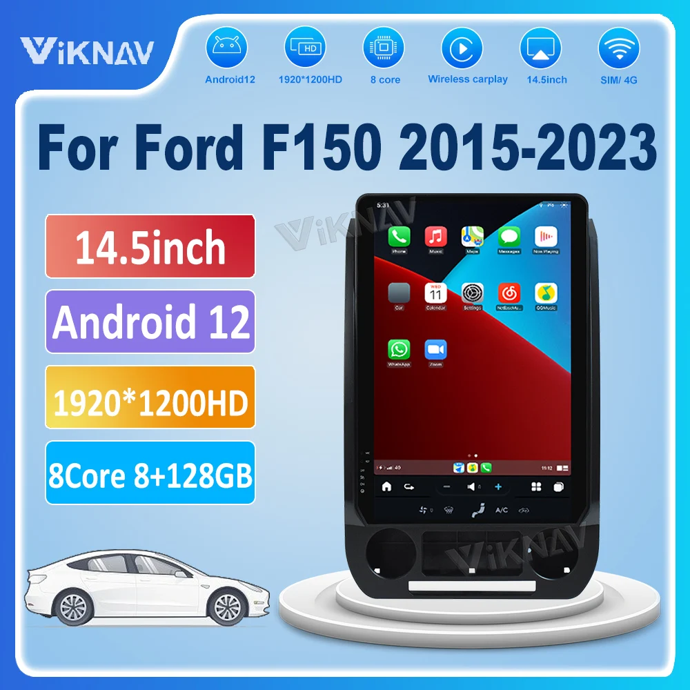 

14.5'' Android12 Car Radio For Ford F150 F-150 2015-2022 Carplay 1920*1200HD Autoradio Video Bluetooth Multimedia Player