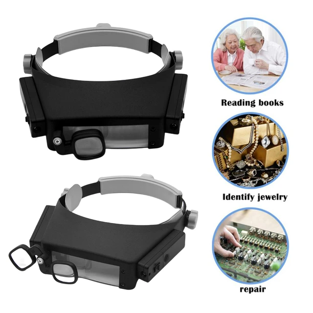 Helmet Magnifier Loupe Led Light - Headband Led Magnifier Glass Reading  Repair - Aliexpress