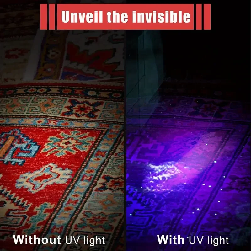 395nm UV Flashlight Mini LED Ultraviolet Pen Light Money Inspection Penlight Clip Pet Urine Stains Invisible Ink Detector