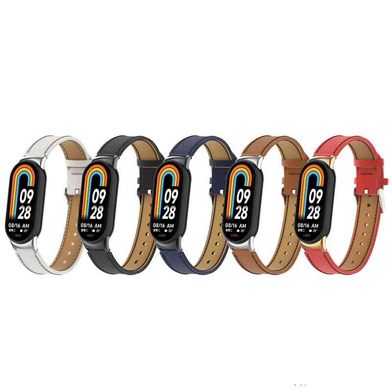 

Кожаный ремешок для Xiaomi Band 8, женские и мужские браслеты для xiaomi Mi Band 8, аксессуары для умных часов