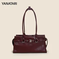 Sac en cuir véritable YANATARI pour femme, sac de luxe 2026, sac à bandoulière long vintage, sac à main, sac sous le bras, sac de shopping, sac de forme allongée 1