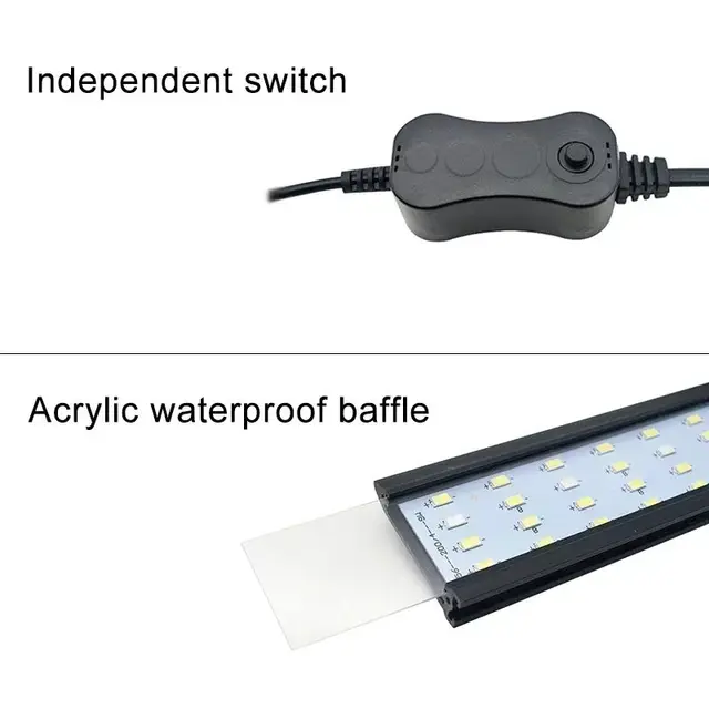 LED Water Grass Clip Light 180 Wide-Angle Fish Tank Light 3 Modes Color Change Aquarium Light Simulated Natural Sunlight Lamp 5