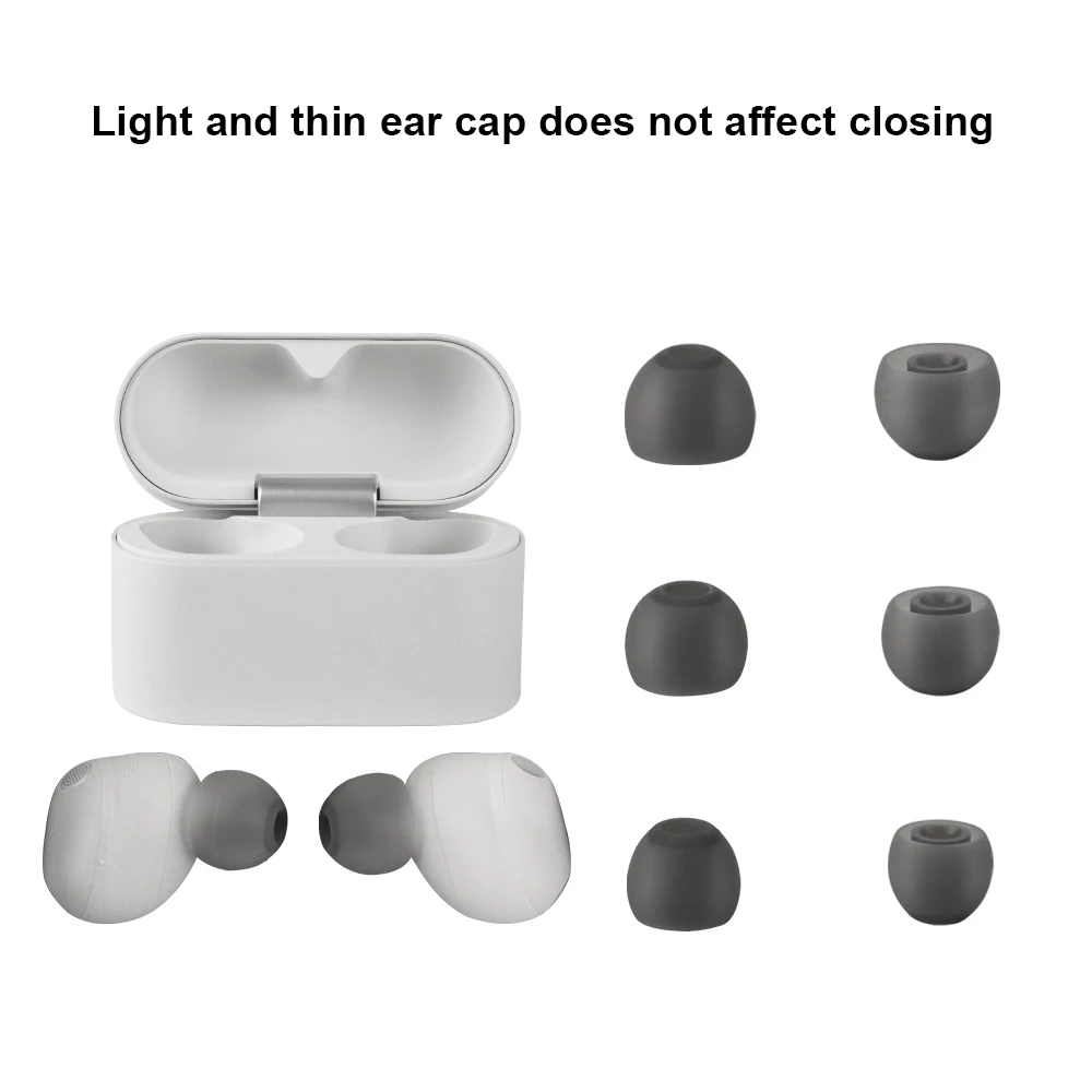 6Pcs Silicone Ear Cushion Tips for WF-1000XM6 Wireless Earbuds,S/M/L Size In-Ear Earcup Sleeve